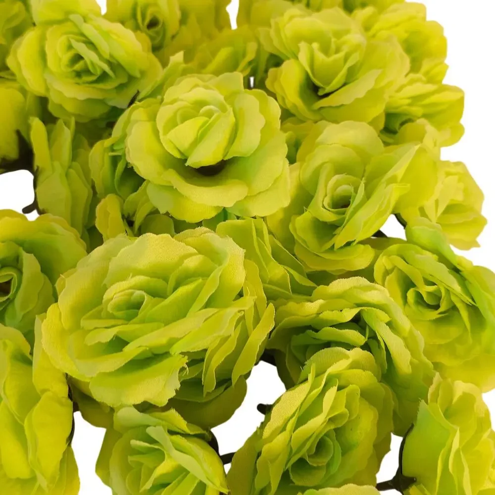 40 Lime Chartreuse Green Artificial Silk Rose Heads 3 Inch Wedding Craft Floral